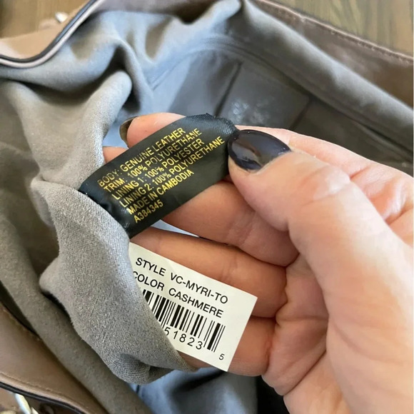 Vince Camuto Myri Convertible Leather Tote Bag in Cashmere color - Picture 12 of 12